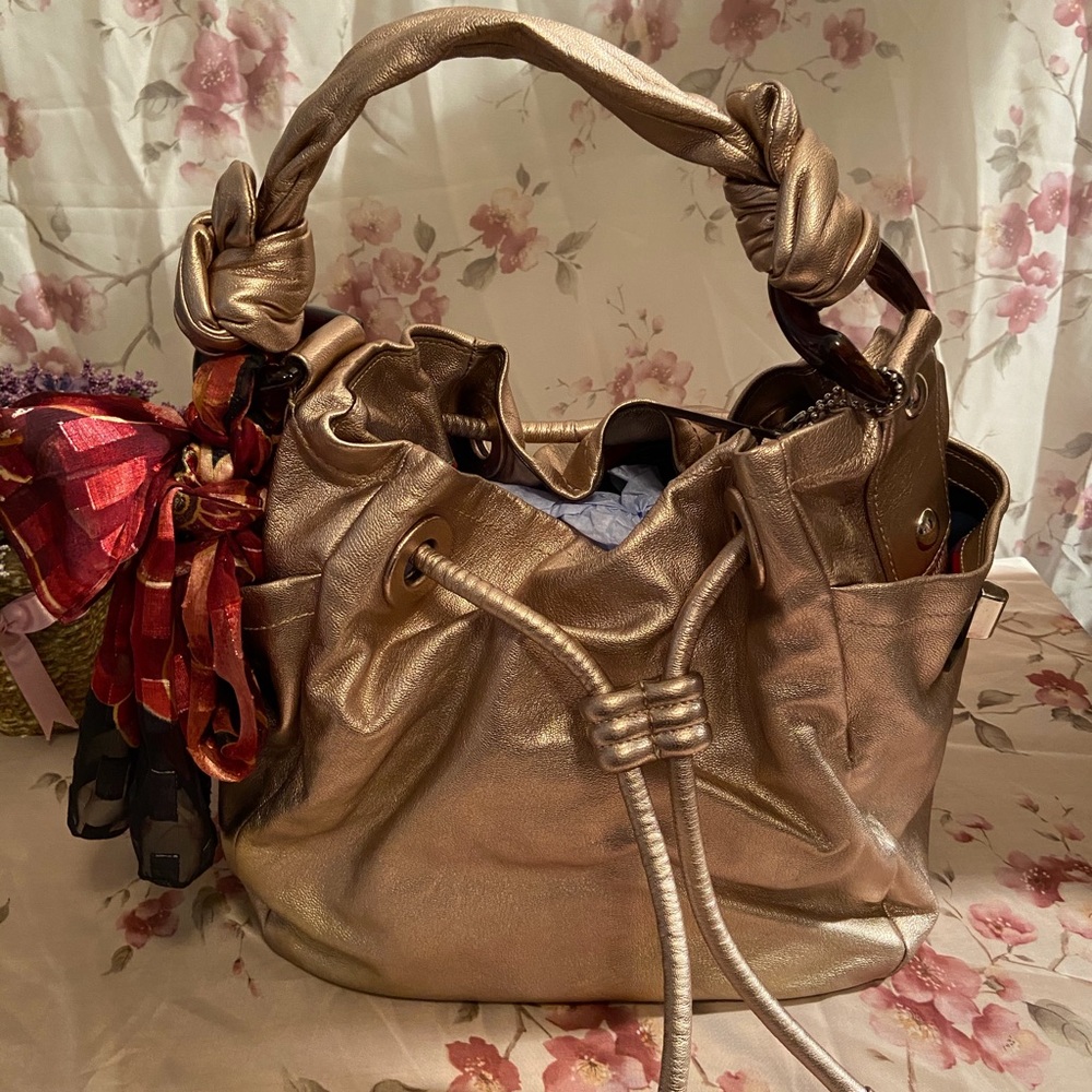 Coach Gold Resort Drawstring tote